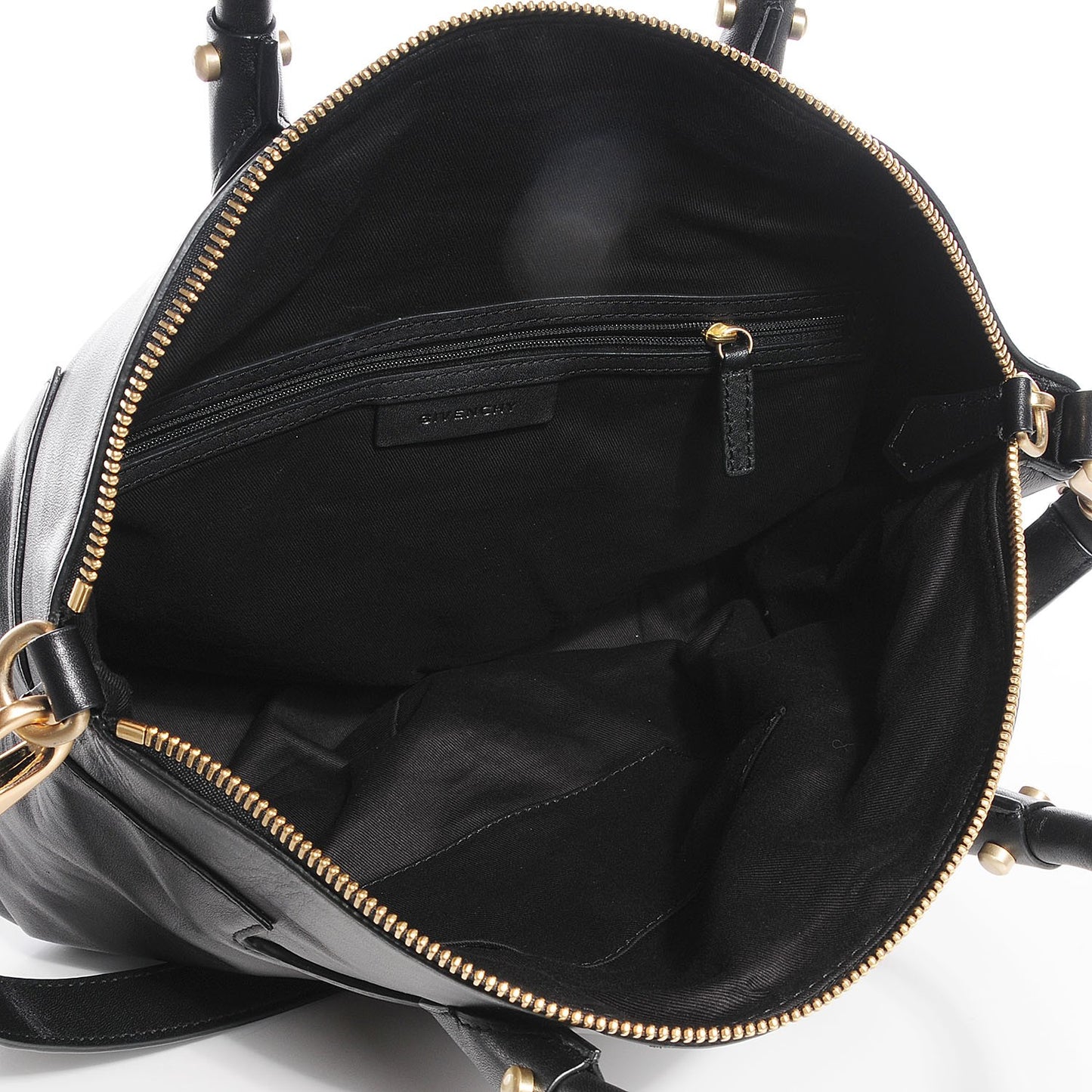 Calfskin Medium Zip Tote Black