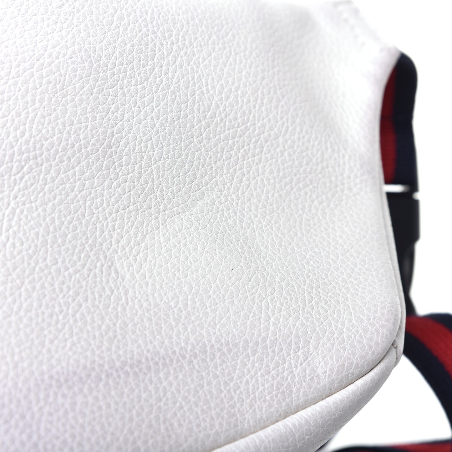Grained Calfskin Small Logo Belt Bag White