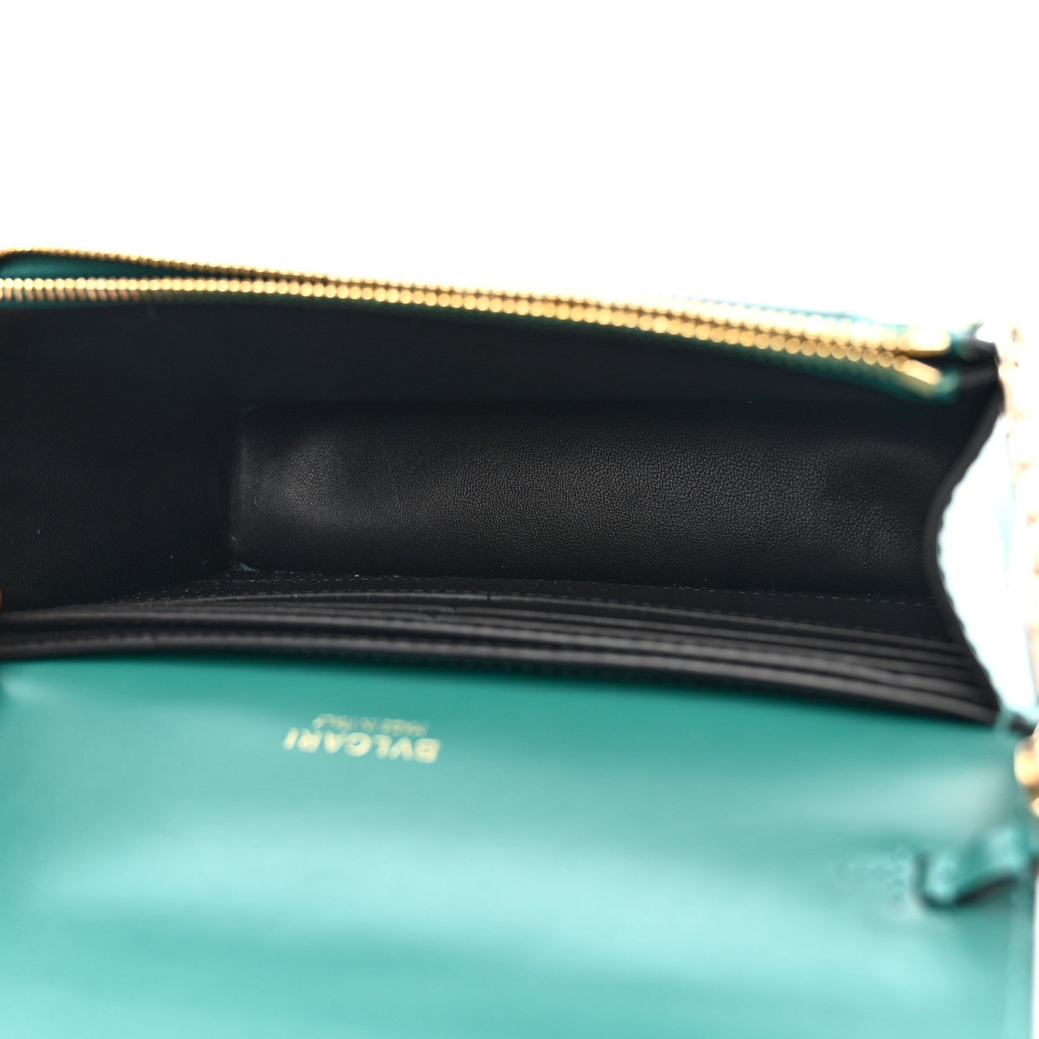 Bulgari Calfskin Serpenti Forever Chain Wallet Emerald Green 5 of 12