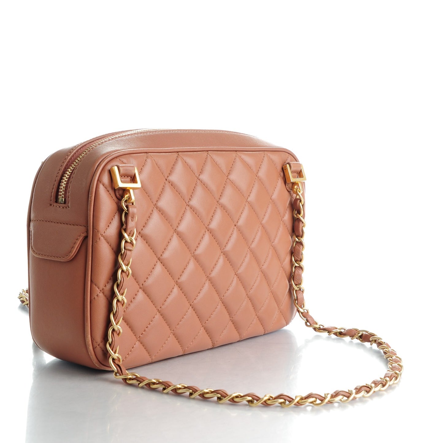 Lambskin Quilted Medium CC Crown Camera Case Pink