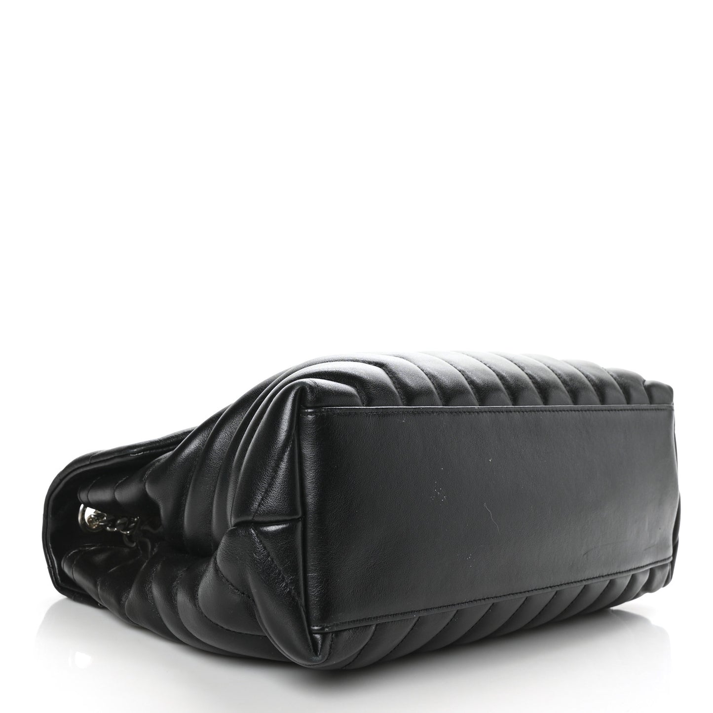 Calfskin Y Quilted Monogram Medium Loulou Chain Satchel Black