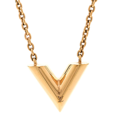 Louis Vuitton Essential V Necklace Gold 4 of 7