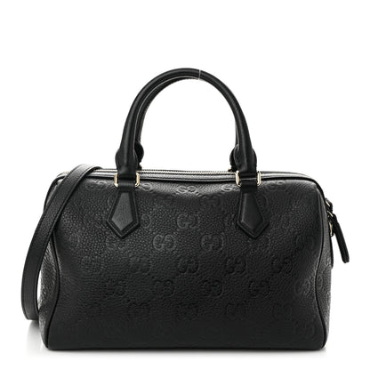 Gucci Calfskin GG Emblem Small Top Handle Bag Black 1 of 10