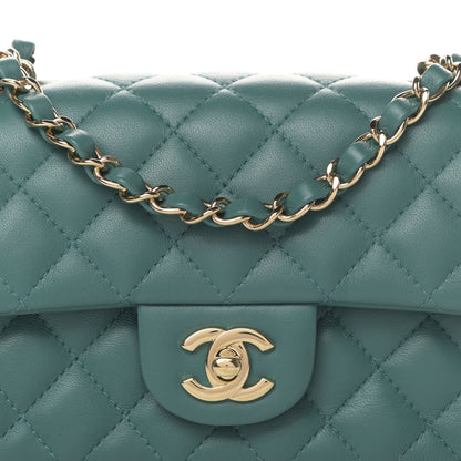 Chanel Lambskin Quilted Mini Rectangular Flap Green 8 of 11