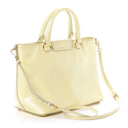 Prada Saffiano Vernice Turn Lock Shopping Tote White 4 of 13