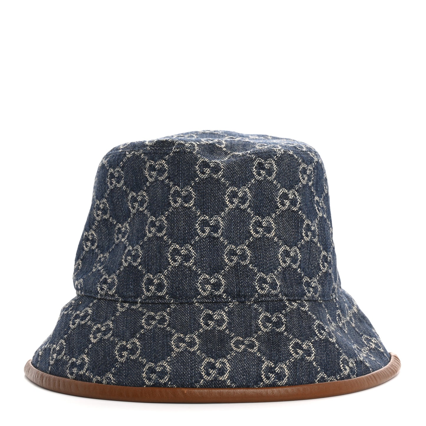 Washed Jacquard Denim Nappa GG Monogram Oscar Bucket Hat M Denim Cuir