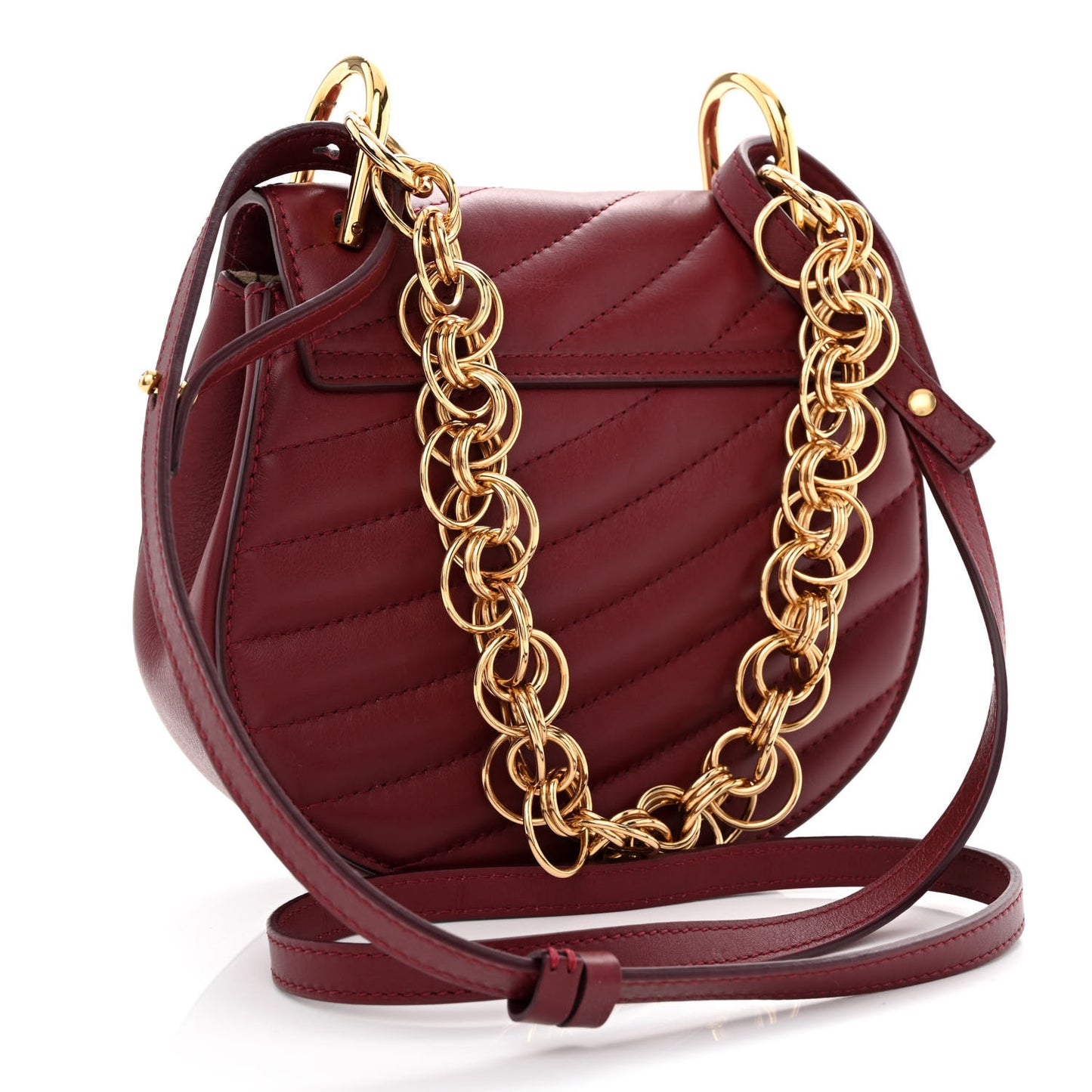 Calfskin Quilted Mini Drew Bijou Shoulder Bag Dahlia Red
