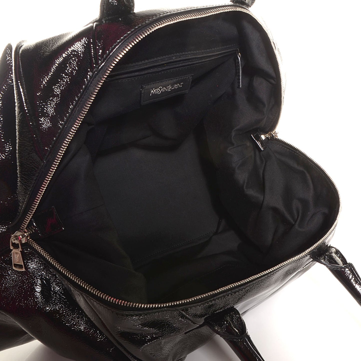 Textured Patent Easy Y Medium Sac Black