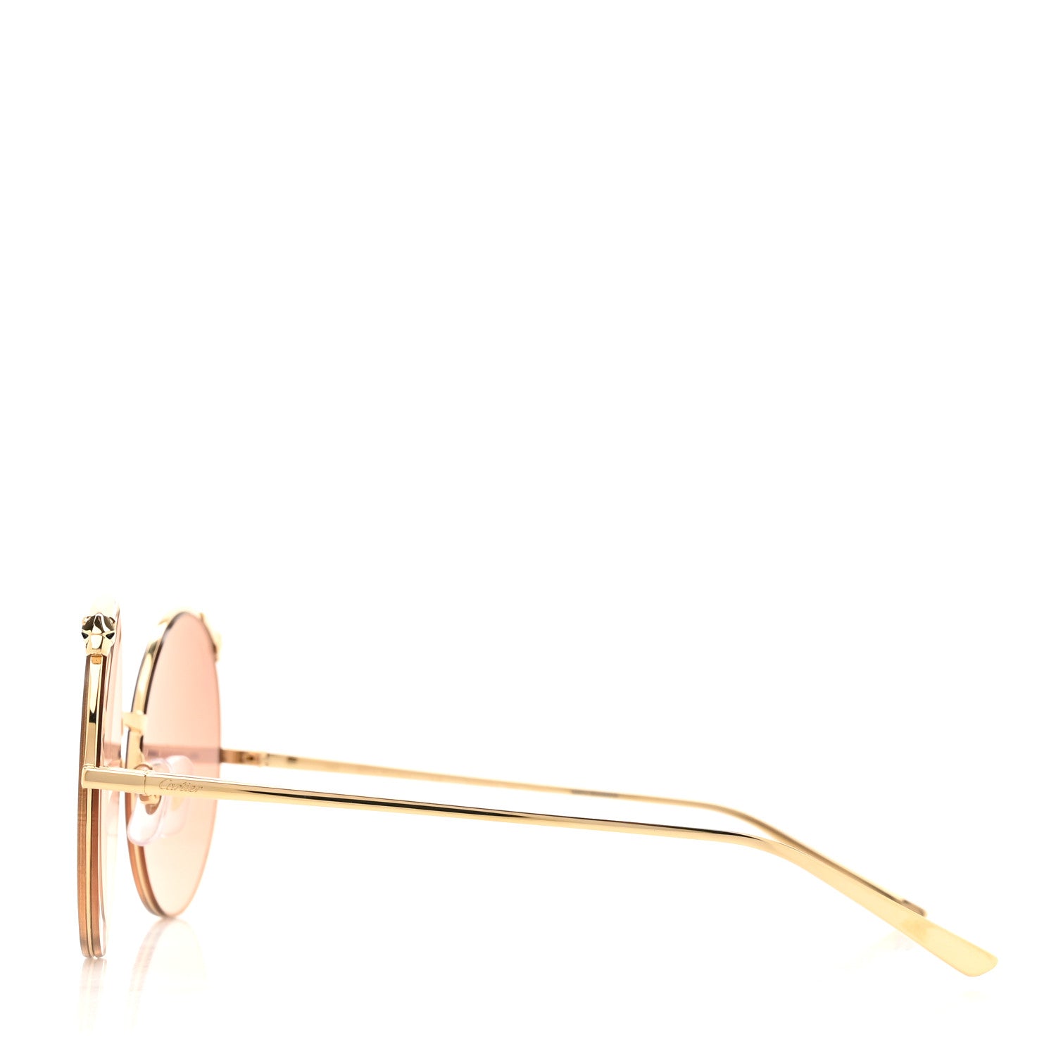 Cartier Panthere De Cartier Round Sunglasses CT0149S Gold Pink 3 of 9
