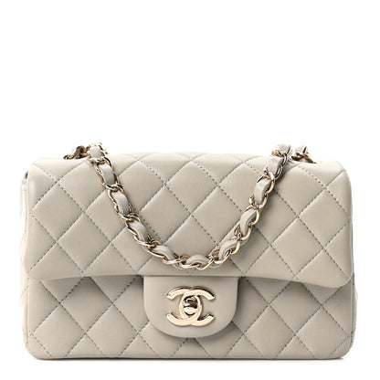 Chanel Lambskin Quilted Mini Rectangular Flap Grey 1 of 11