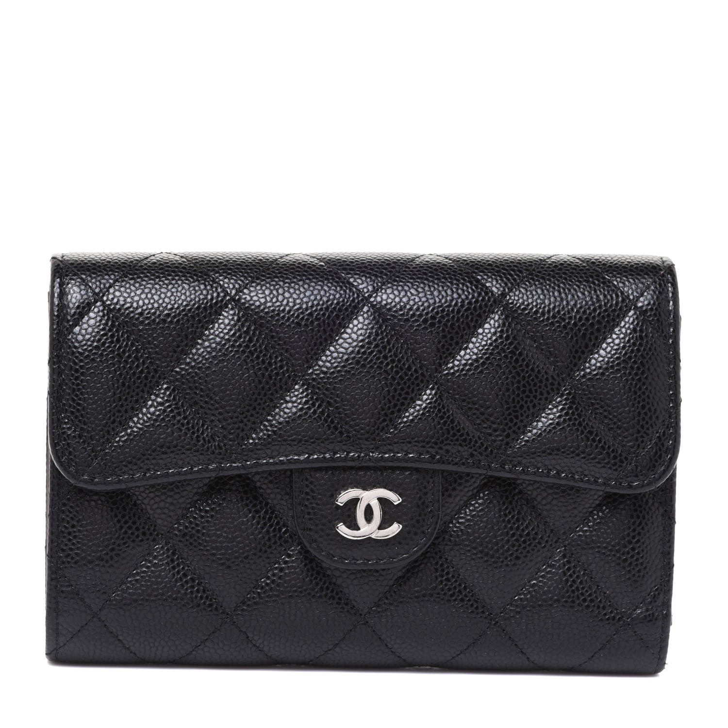 Chanel Caviar Quilted Medium Flap Wallet Black 1 of 9