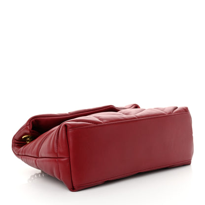Saint Laurent Lambskin Quilted Small Loulou Puffer Monogram Chain Satchel Red 4 of 11