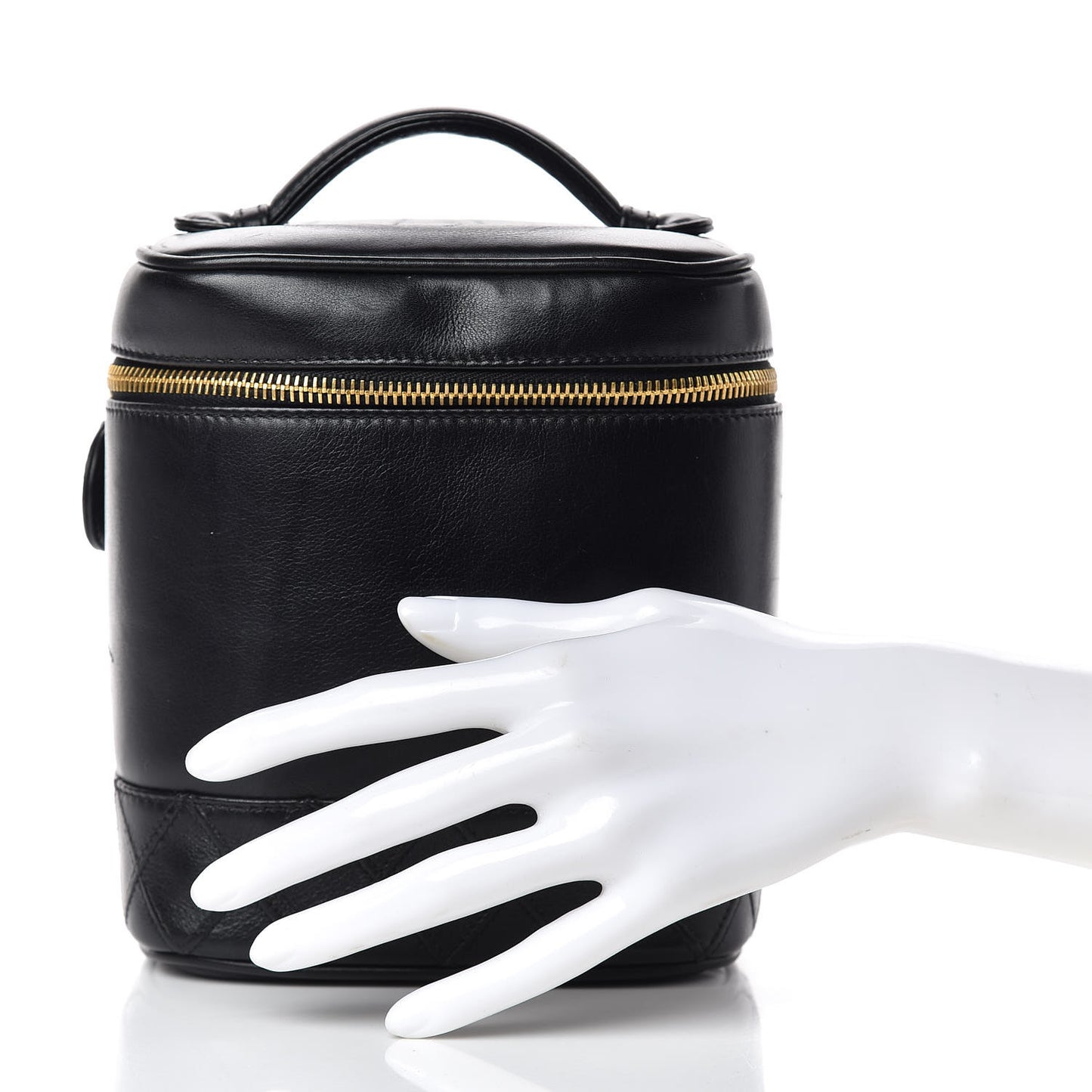 Lambskin Vanity Cosmetic Case Black