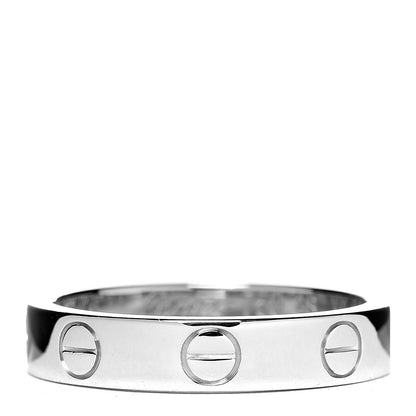 Cartier 18K White Gold 3.5mm LOVE Wedding Band Ring 48 4.5 1 of 5