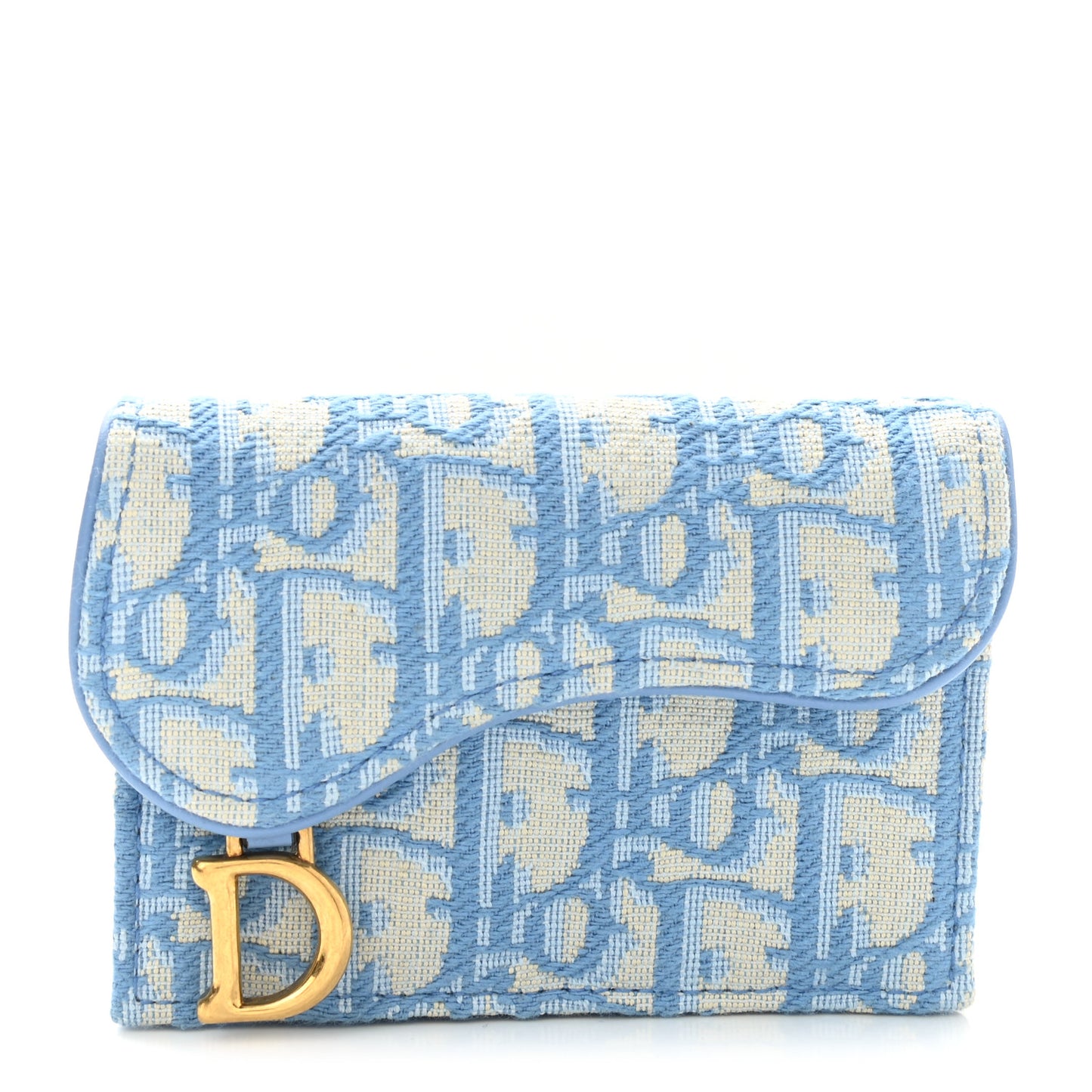 Oblique Saddle Card Holder Cornflower Blue