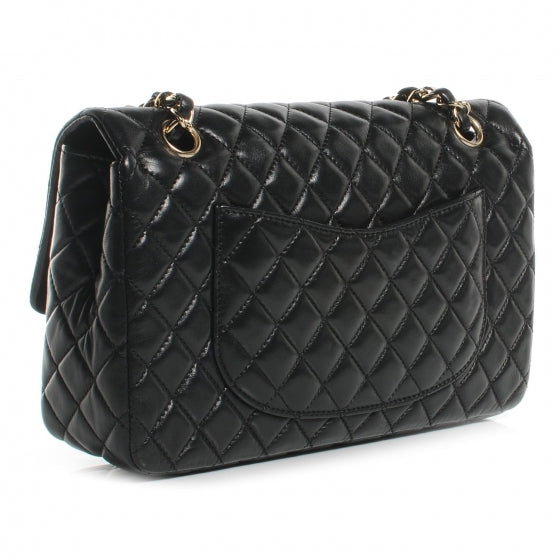 Lambskin Quilted Valentine Charms Medium Single Flap Black