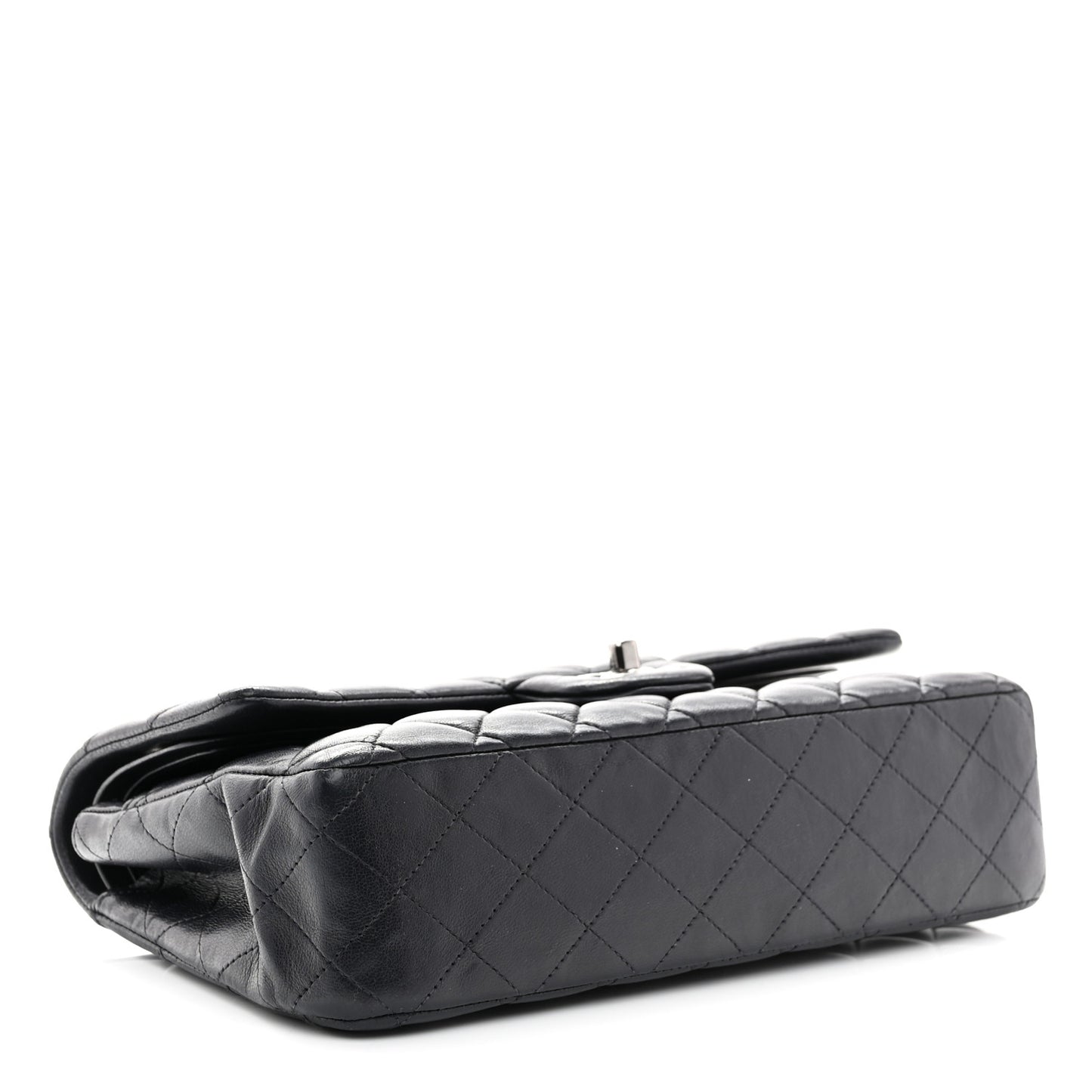 Lambskin Quilted Medium Double Flap Navy