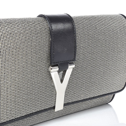 Saint Laurent Metallic Mesh Calfskin Classic Y Ligne Clutch Silver Black 12 of 12
