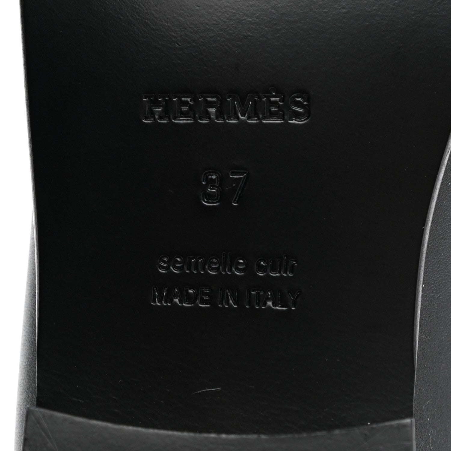 Hermes Calfskin Womens Destin Loafer 37 Black 5 of 9