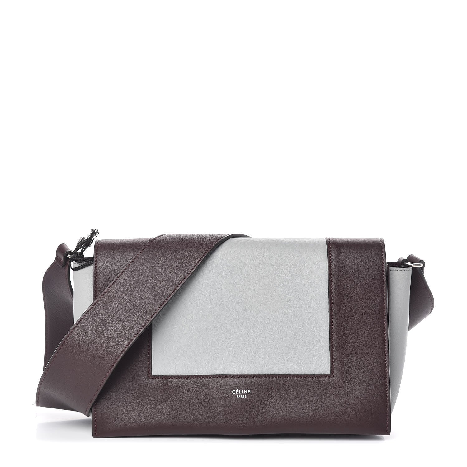 Celine Shiny Smooth Calfskin Medium Frame Shoulder Bag Burgundy Pearl Blue 1 of 14