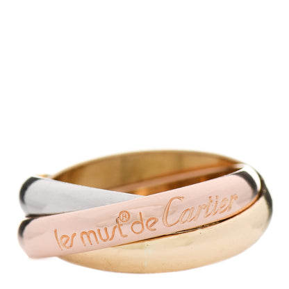 Cartier 18K Pink Yellow White Gold Classic Les Must De Cartier Trinity Ring 53 6.25 1 of 5