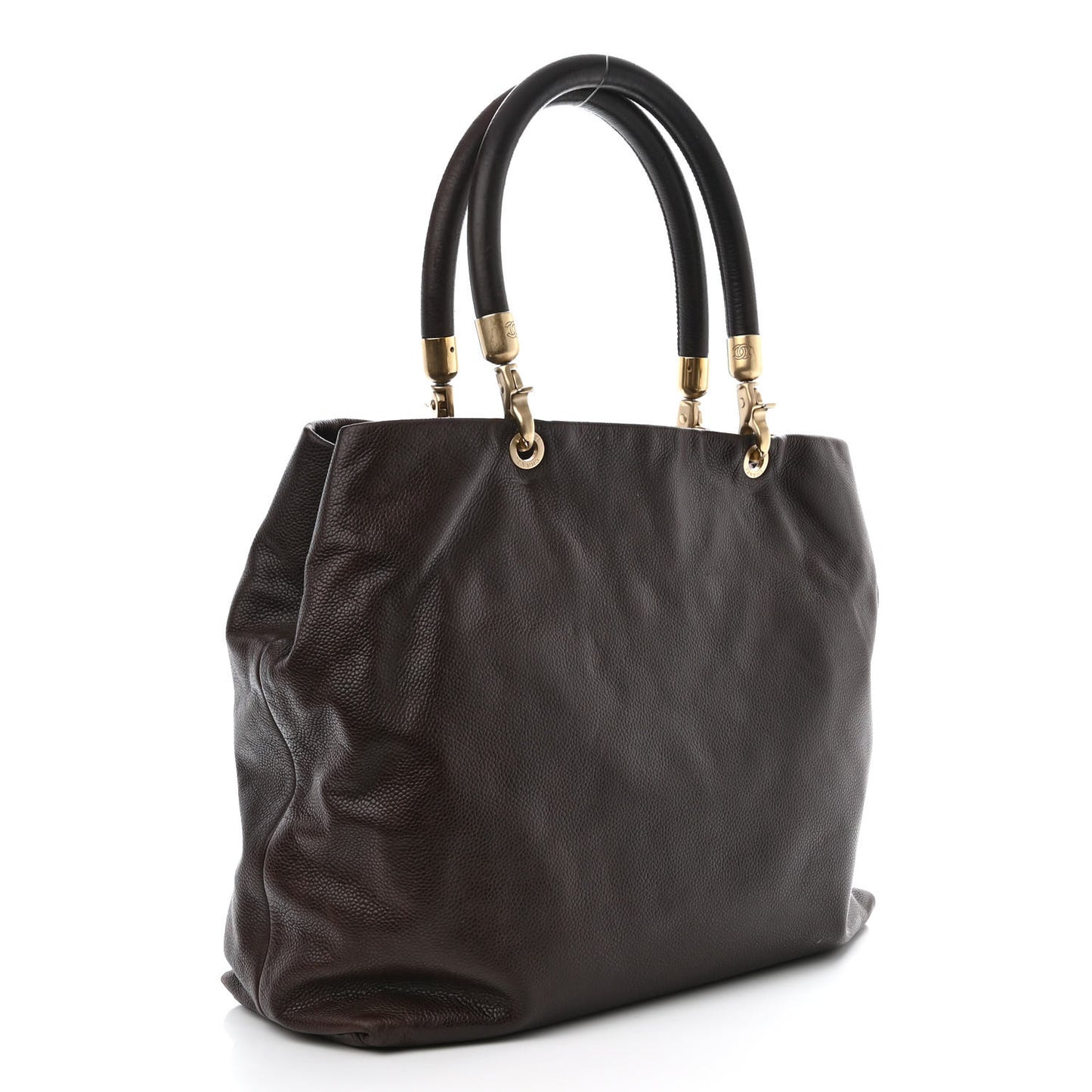 Caviar CC Stitched Tote Dark Brown