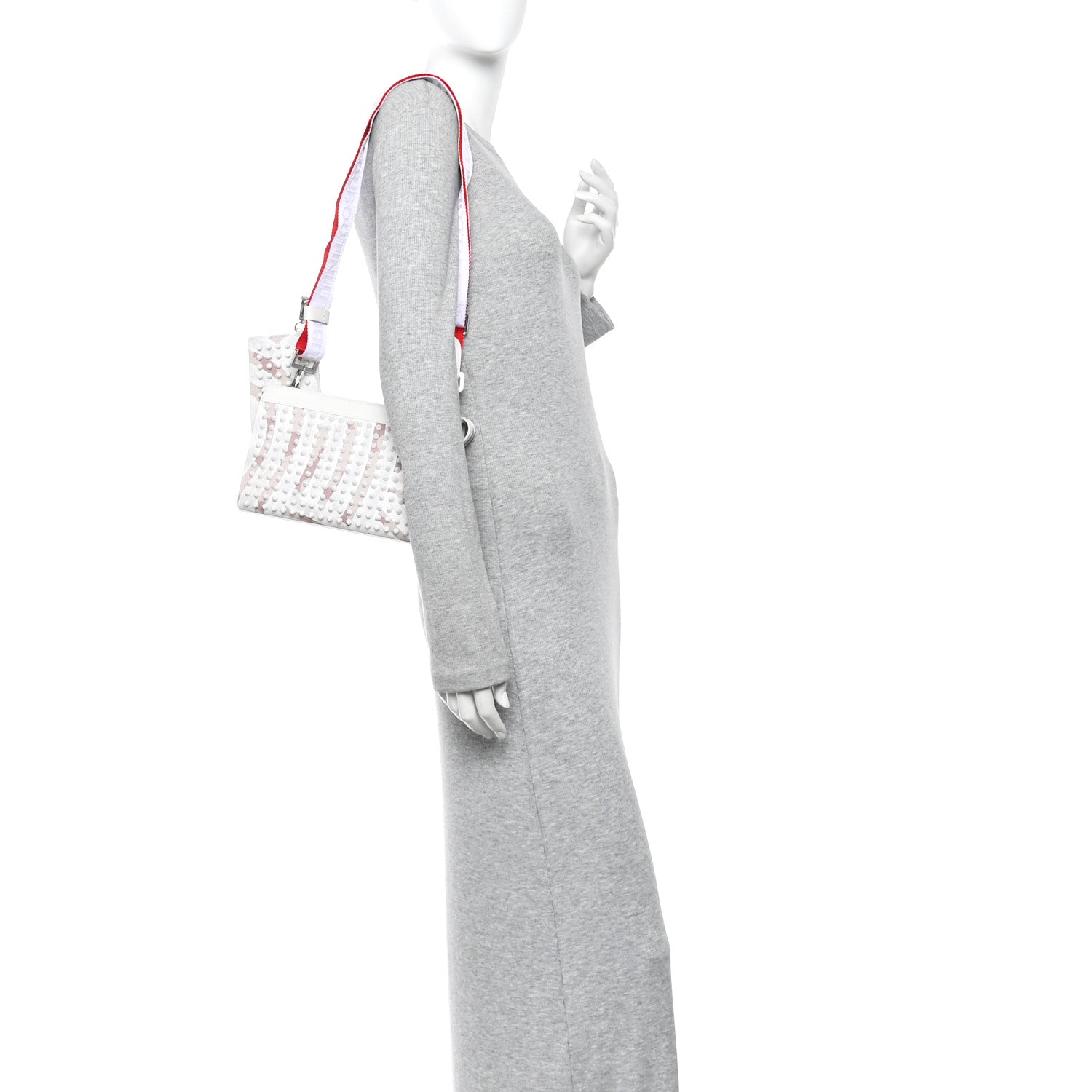 Christian Louboutin Canvas Gaagal Spikes Funky Crossbody Bag Multi Leche 2 of 13