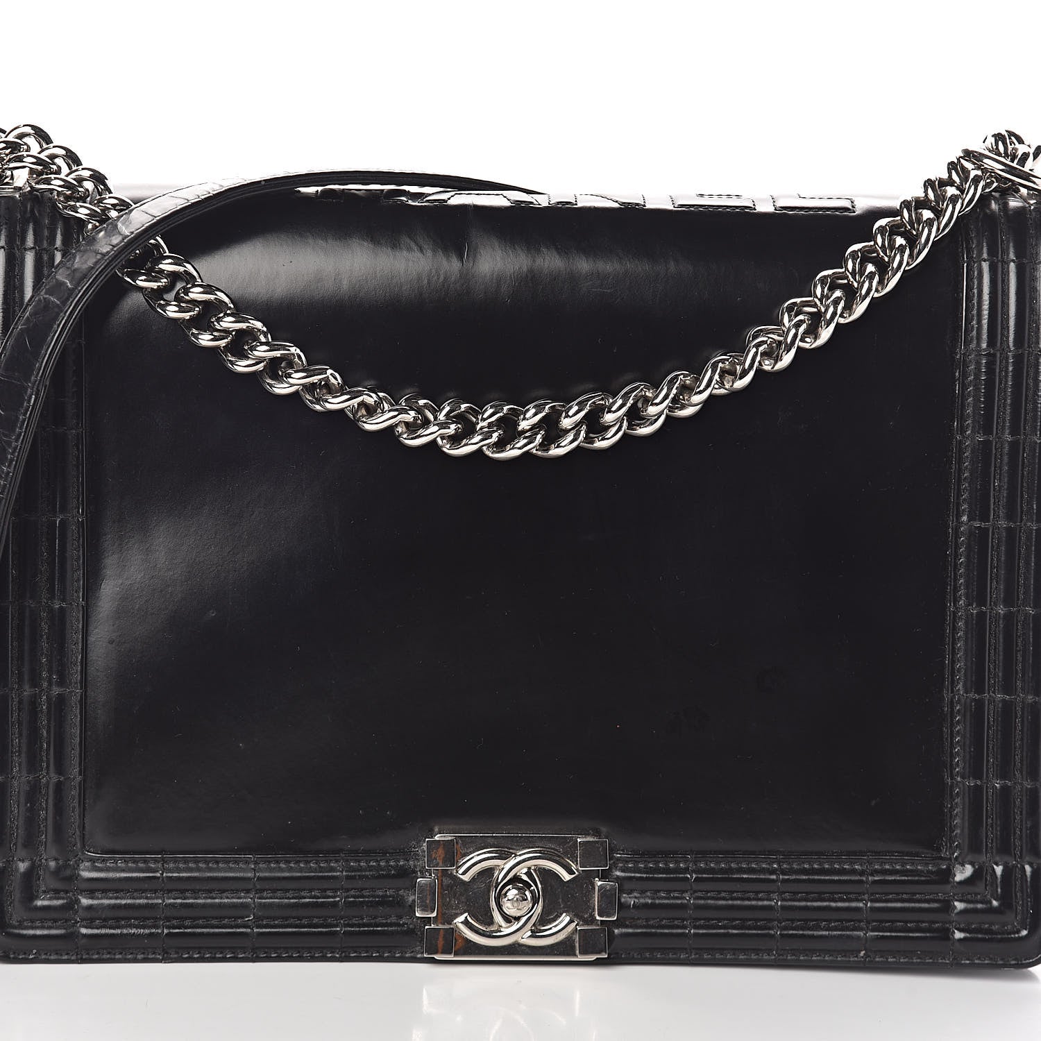 Chanel Glazed Calfskin Large Boy Flap Black 10 of 13