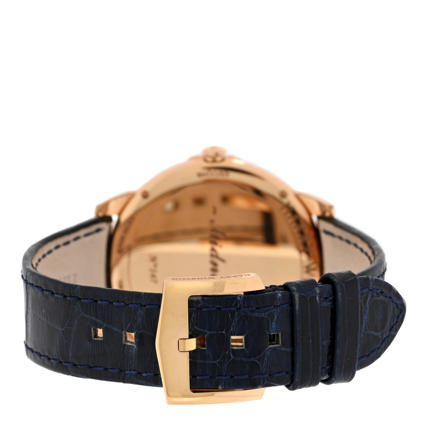 18K Rose Gold Alligator Diamond 39mm Midnight Quartz Watch Champagne