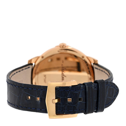 Harry Winston 18K Rose Gold Alligator Diamond 39mm Midnight Quartz Watch Champagne 3 of 6