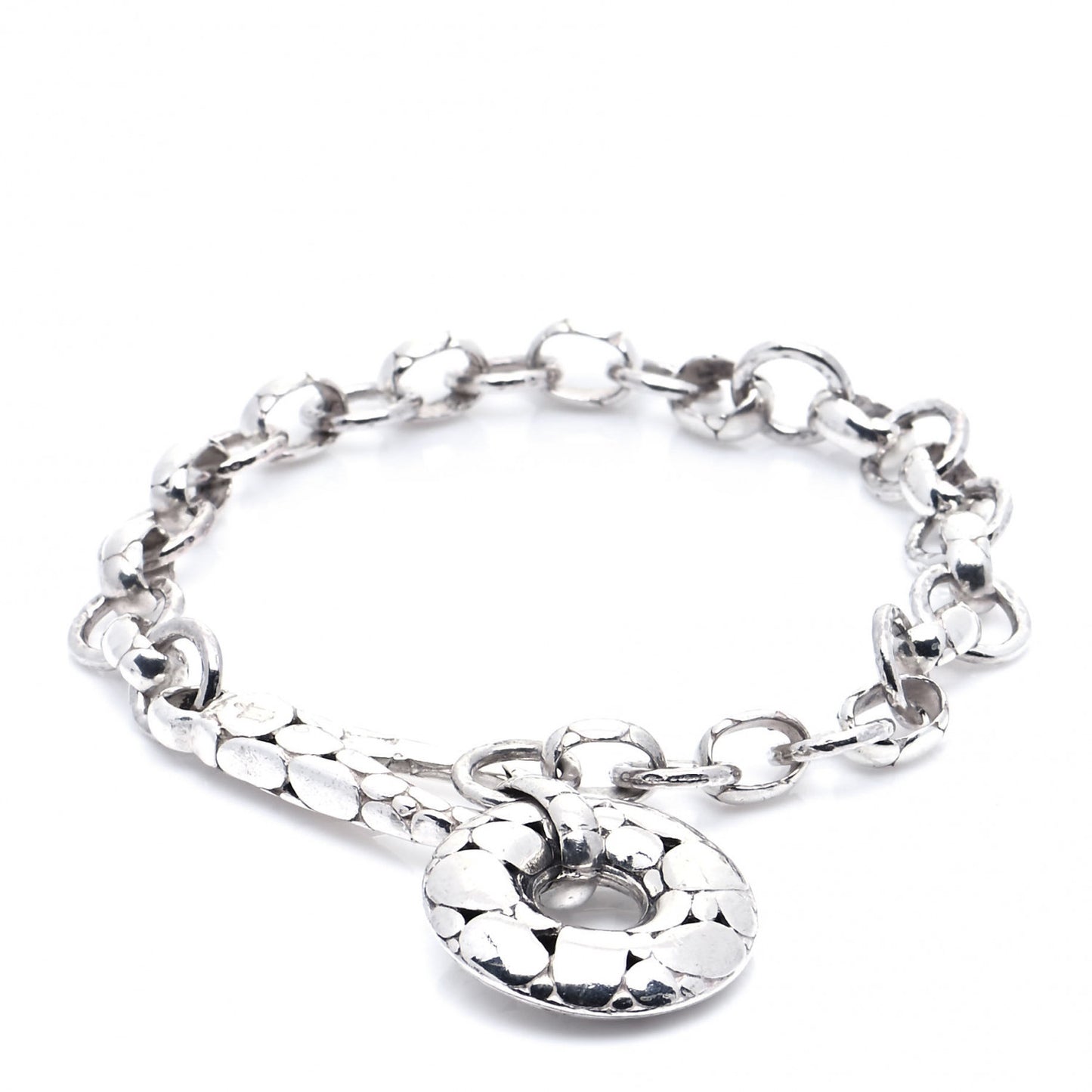 Sterling Silver Kali Pebbled Charm Bracelet
