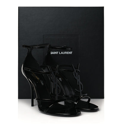 Saint Laurent Patent Cassandra 100 Ankle Strap Sandals 39 Black 10 of 10