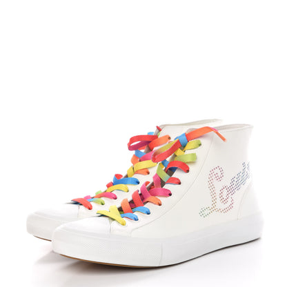Louis Vuitton Calfskin Tattoo Sneaker Boots 7.5 White Multicolor 3 of 11