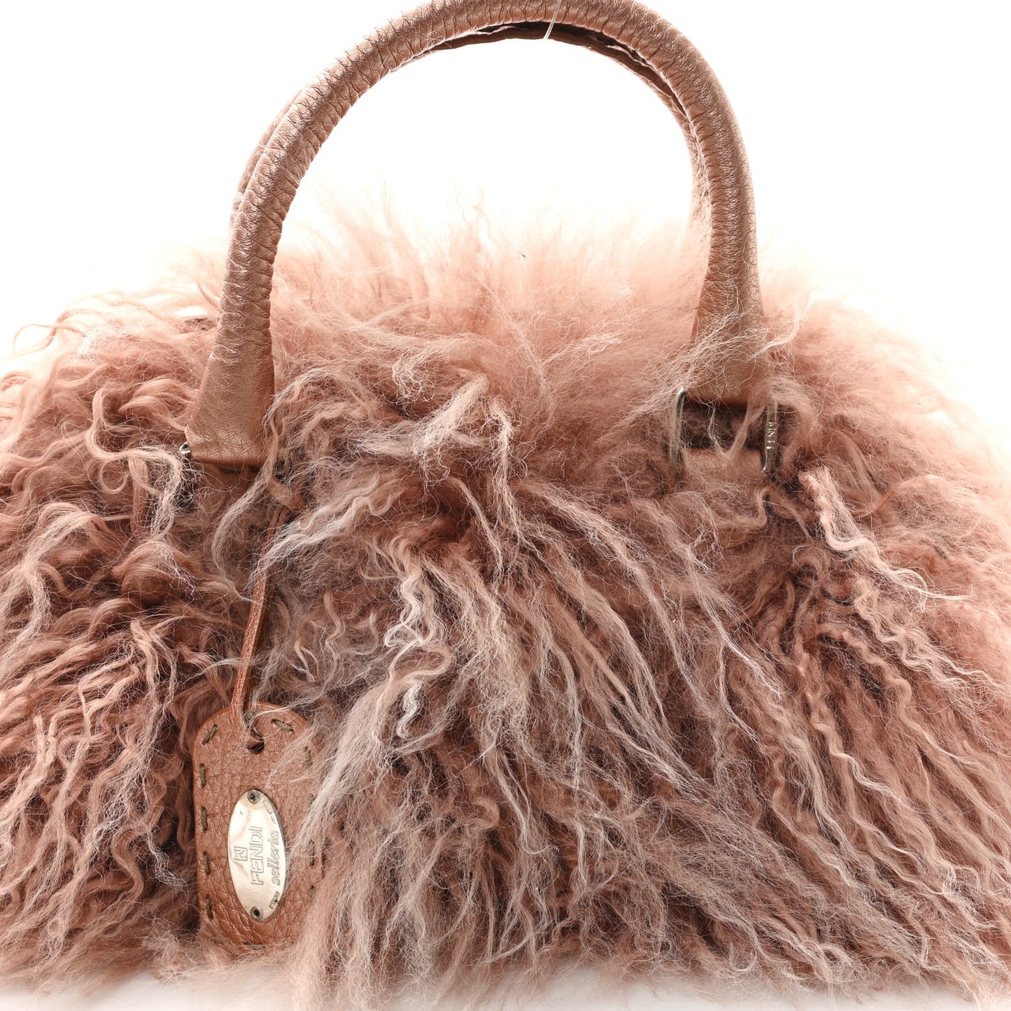 Monogolian Lamb Cuoio Romano Selleria Frame Bag Cipria