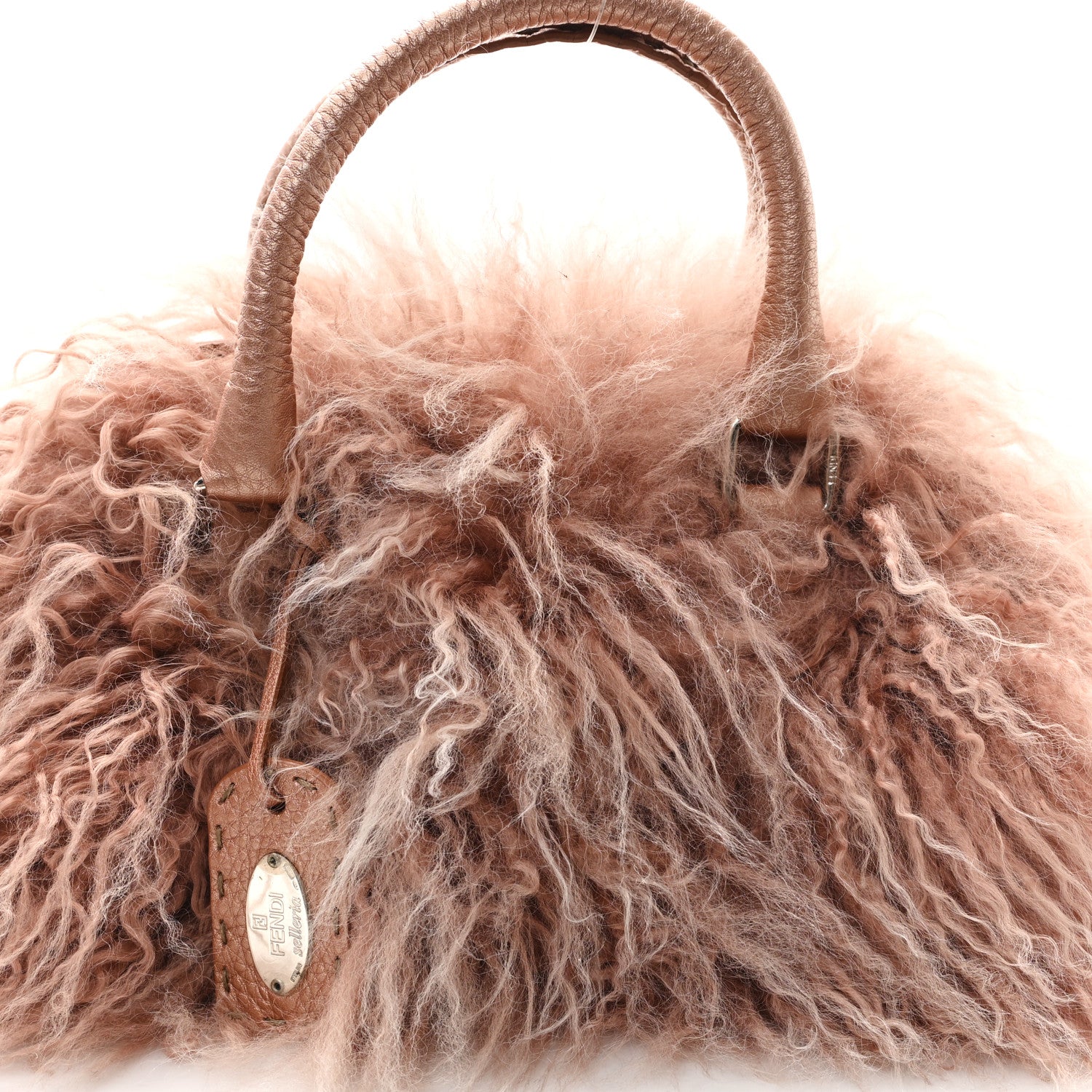Fendi Monogolian Lamb Cuoio Romano Selleria Frame Bag Cipria 8 of 11