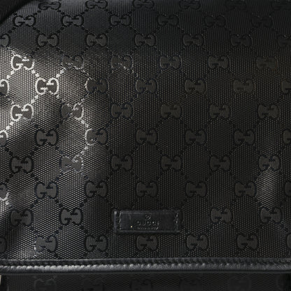 Gucci Imprime Monogram Medium Double Buckle Flap Messenger Bag Black 8 of 10