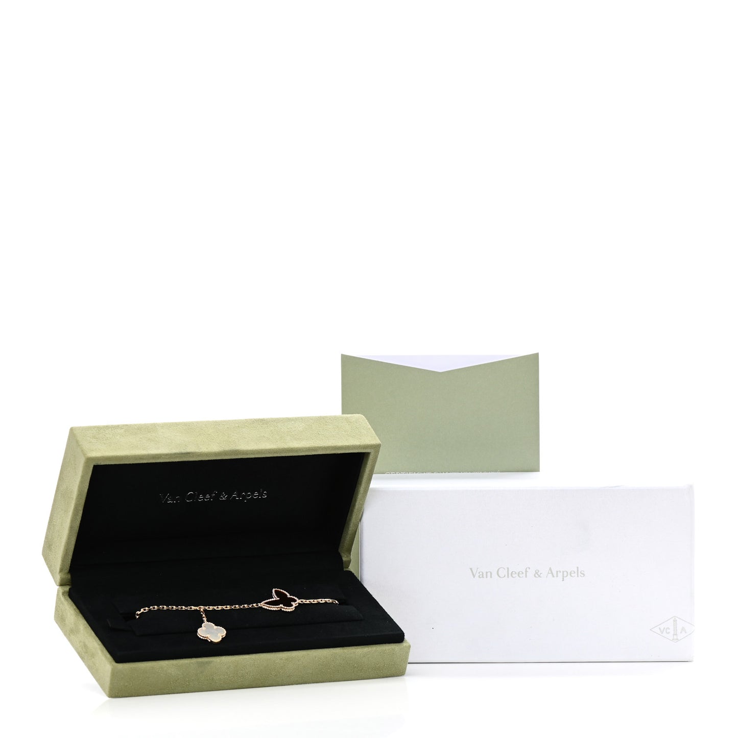 18K Yellow Gold Mother of Pearl Malachite Carnelian Tiger Eye 4 Motifs Lucky Alhambra Bracelet