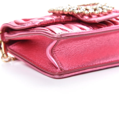 Miu Miu Metallic Nappa Matelasse Crystal Embellished Lady Crossbody Pink 11 of 12