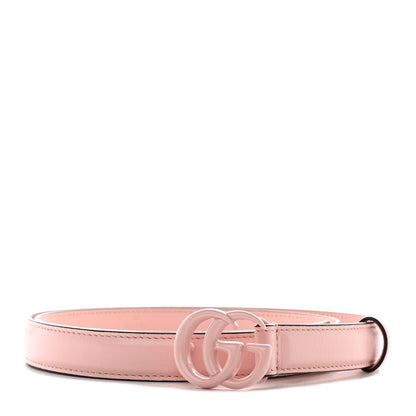 Gucci Azalea Calfskin Enamel Monochrome Double G 20mm Belt 95 38 Perfect Pink 1 of 6