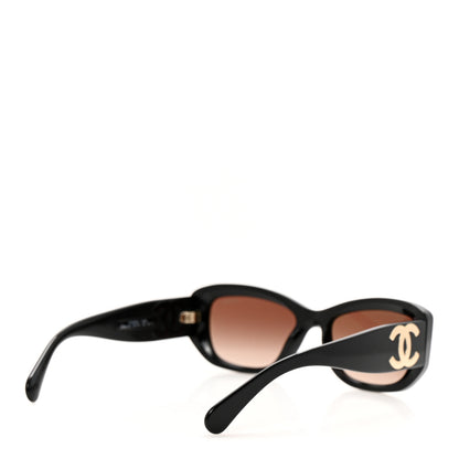 Chanel Acetate Rectangle Sunglasses 5493 Black Brown 4 of 9