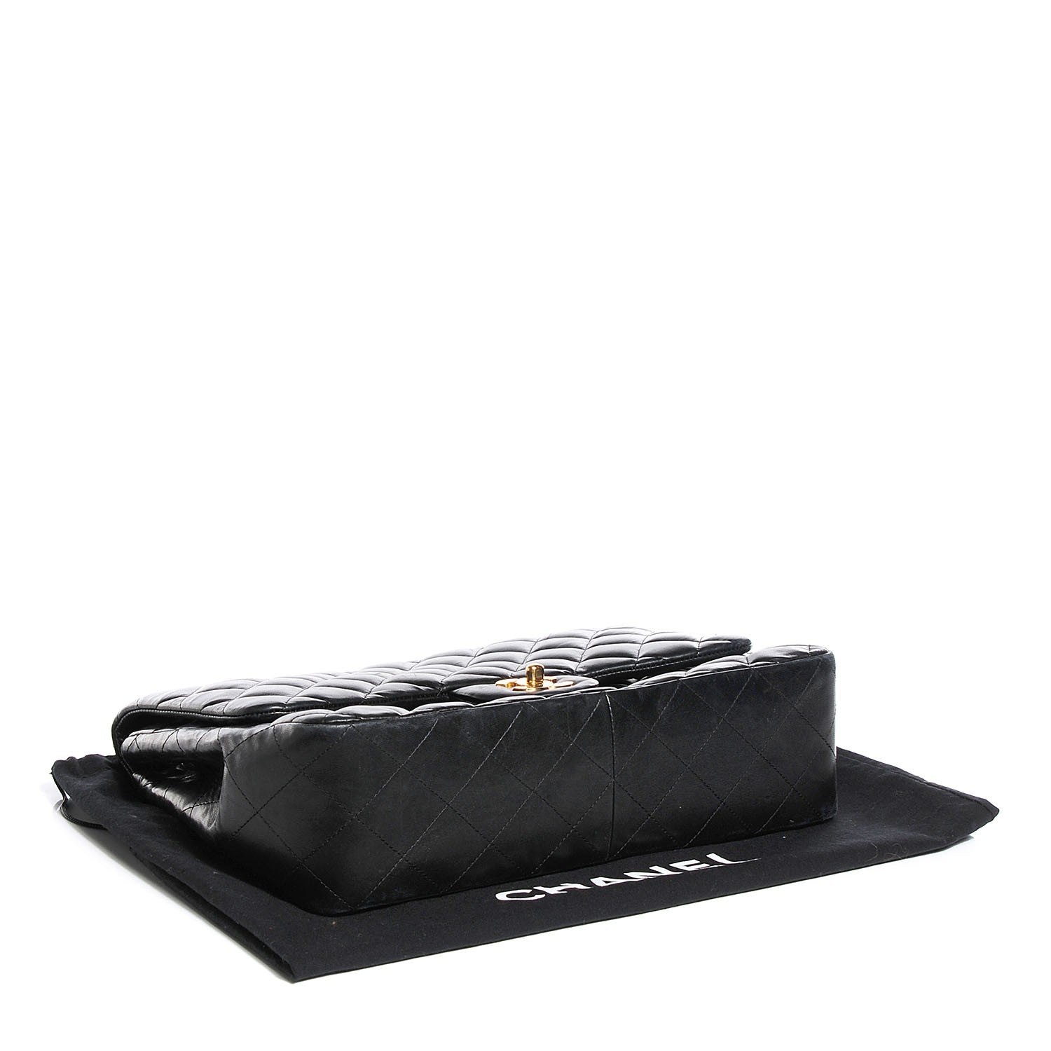 Chanel Lambskin Quilted Jumbo Single Flap Black 4 of 10