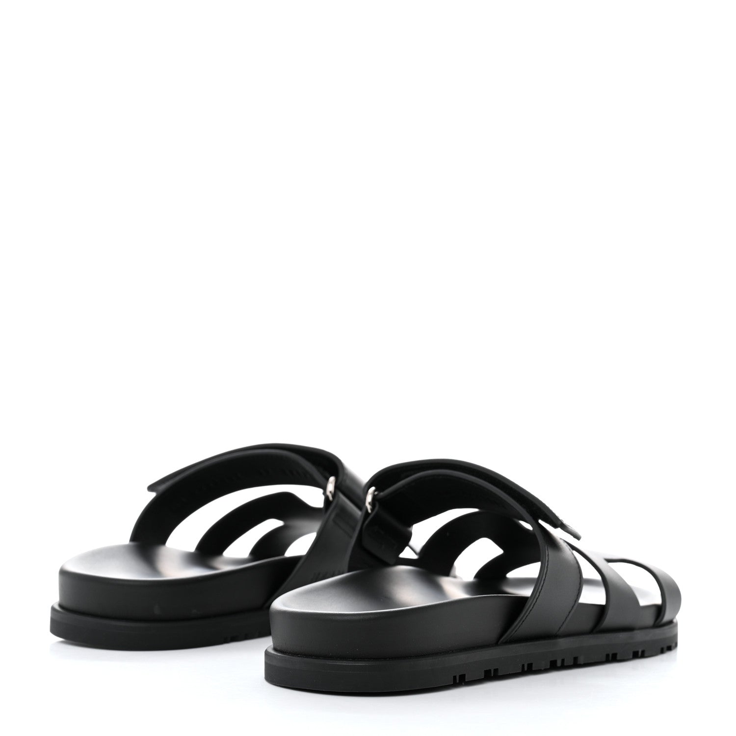 Hermes Calfskin Womens Chypre Sandals 37 Black 4 of 10