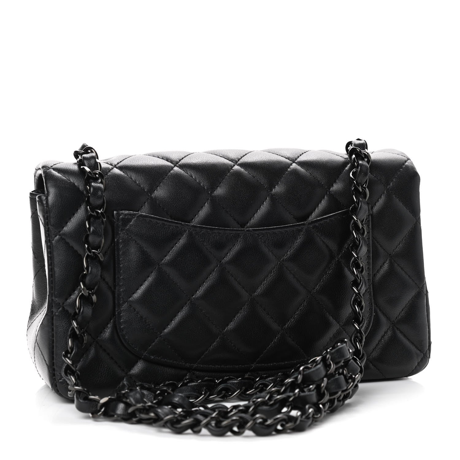 Chanel Lambskin Quilted Mini Rectangular Flap So Black 3 of 9