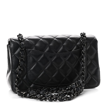 Chanel Lambskin Quilted Mini Rectangular Flap So Black 3 of 9