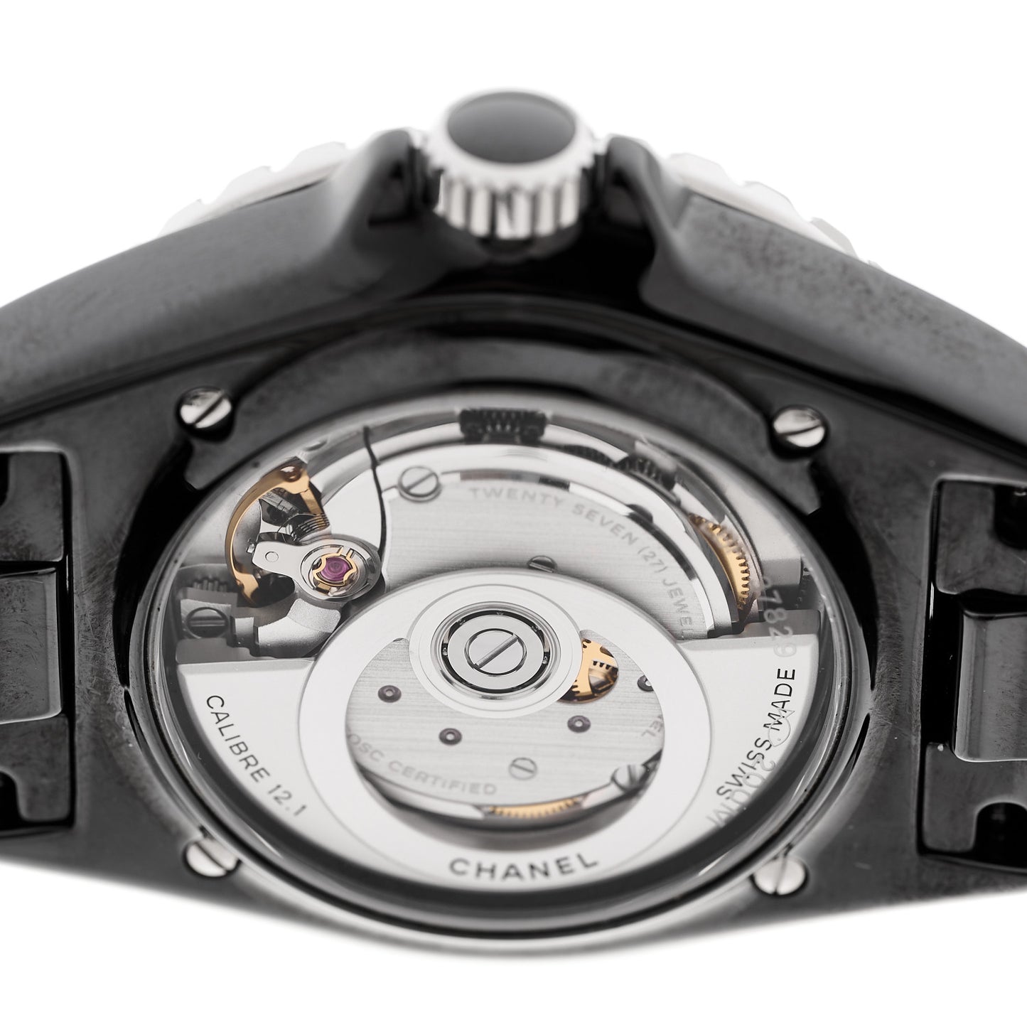 Stainless Steel Ceramic 38mm J12 Phantom Automatic Watch Black