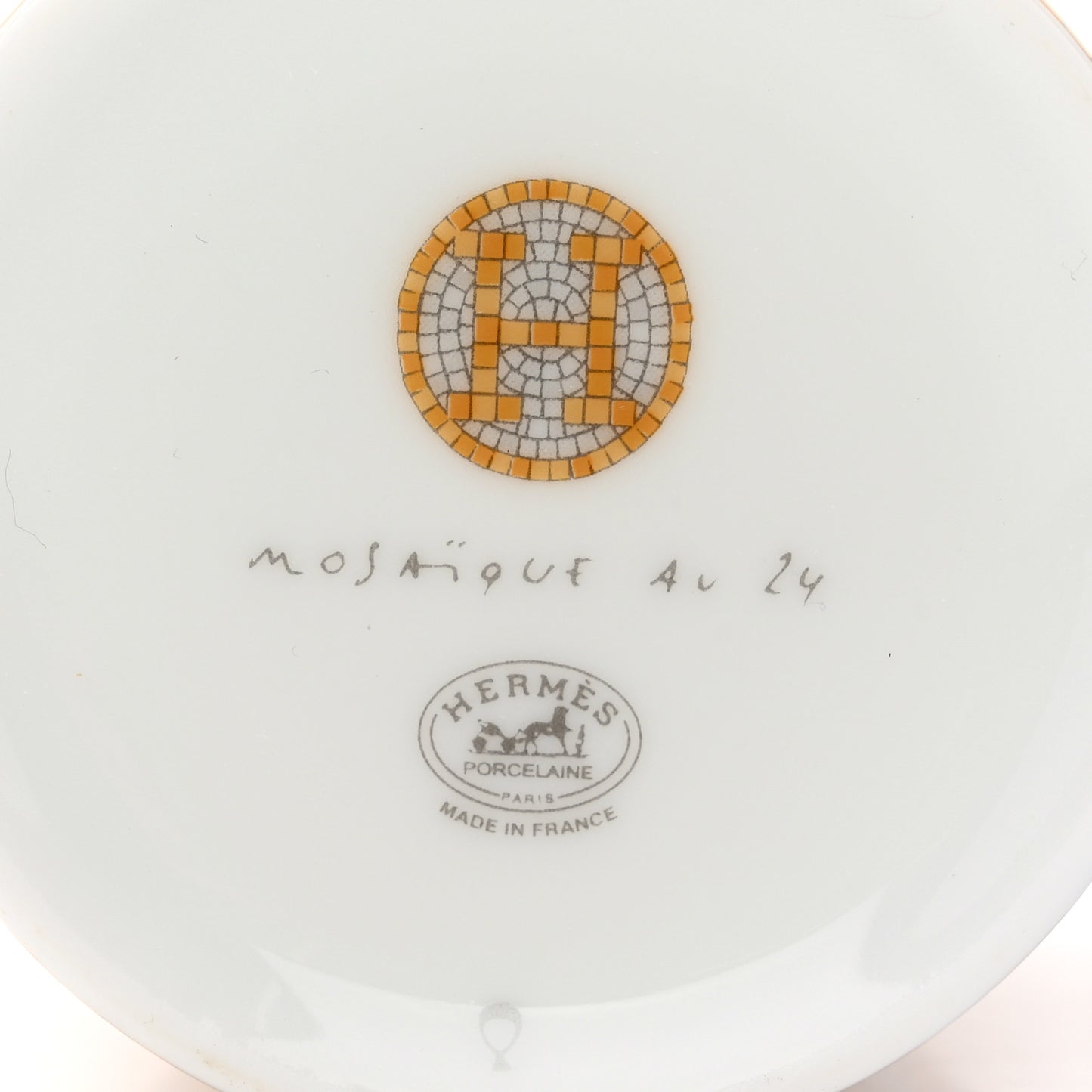 Porcelain Mosaique Au 24 Gold Coffee Cup and Saucer Set of 2