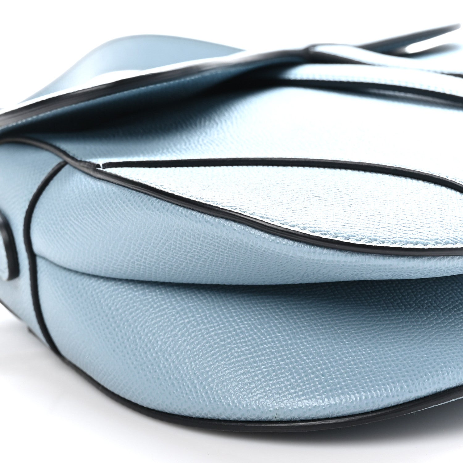 Christian Dior Grained Calfskin Saddle Bag Sky Blue 9 of 10