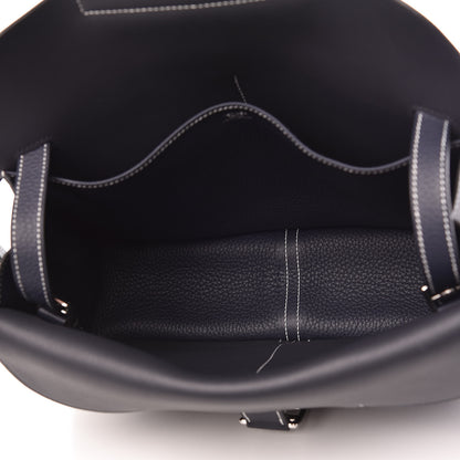 Hermes Taurillon Clemence Halzan 31 GM Bleu Nuit 6 of 16