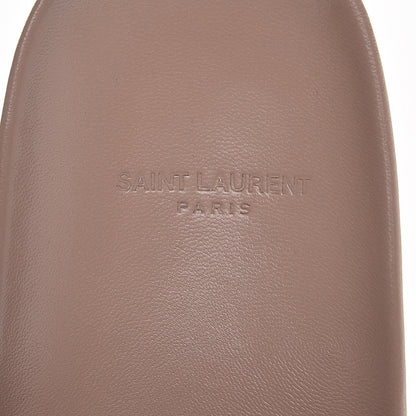Saint Laurent Lambskin Joan Slide Sandals 38 Nude 9 of 12