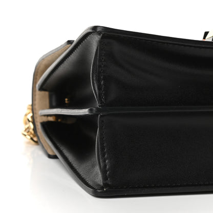 Fendi Vitello Liberty Bi-Color FF 1974 Embossed Small Kan I Shoulder Bag Black Maya 8 of 9